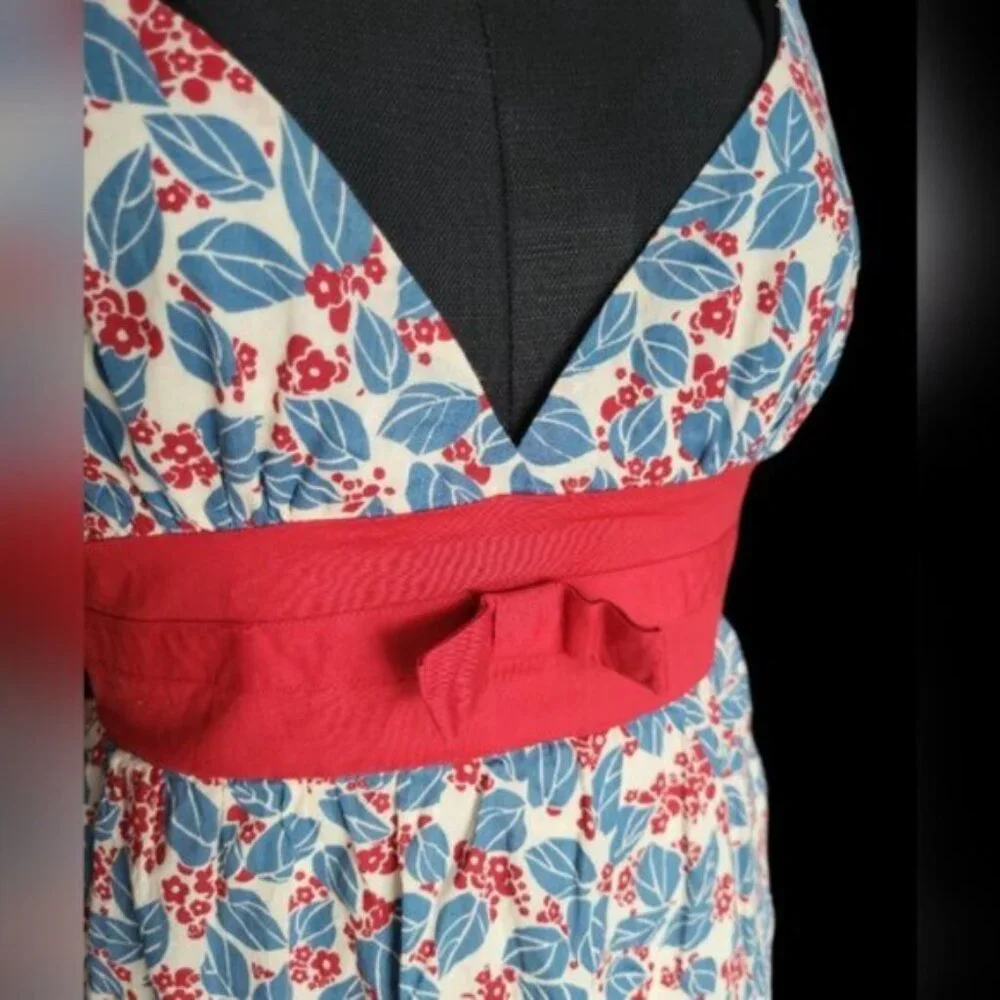 Ditsy Floral Print Summer Dress Cotton Sz Medium - Picture 2 of 7